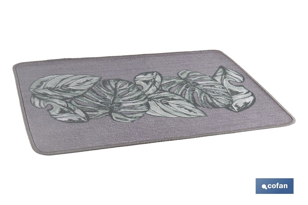 Felpudo entrada casa | Adecuado para interior y exterior | Material resistente | Antideslizante | Diseño con hojas de monstera | Medidas: 50 x 70 cm - Cofan