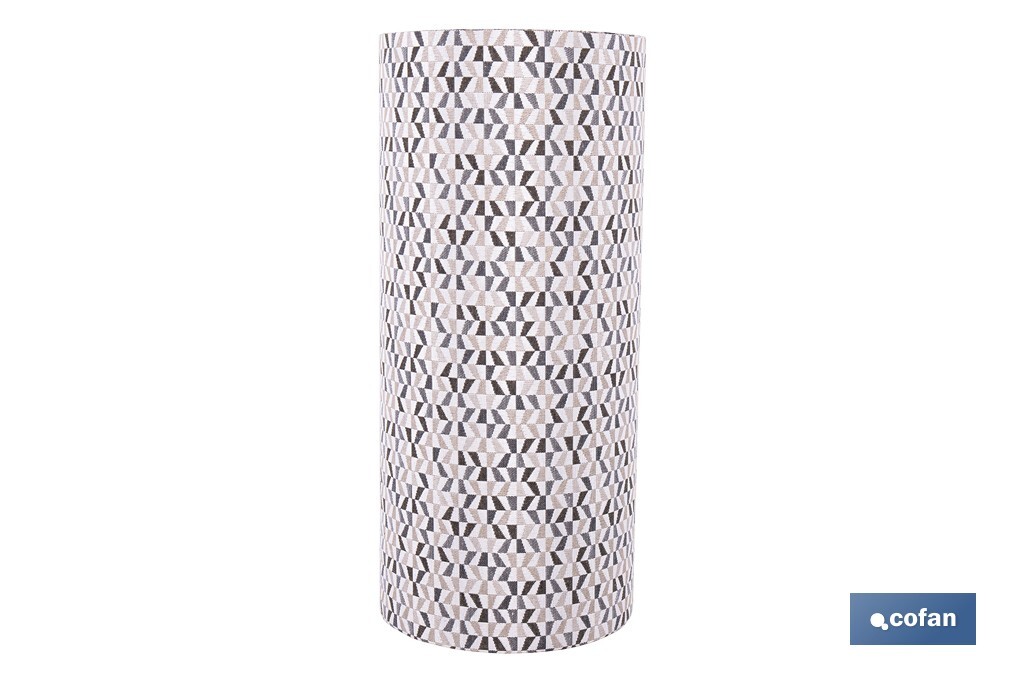 Rollo de alfombra vinílica para interior | Diseño de mosaicos gris, blanco y beige | Impermeable y de fácil limpieza - Cofan