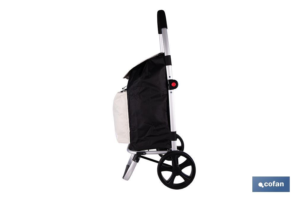 Carro de la compra plegable con 2 ruedas | Chasis de aluminio | Bolsa de 43 litros | Bolsillo para congelados | Disponible en varios colores - Cofan