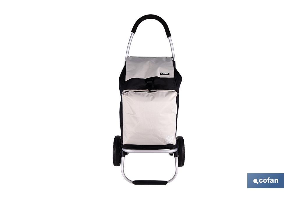 Carro de la compra plegable con 2 ruedas | Chasis de aluminio | Bolsa de 43 litros | Bolsillo para congelados | Disponible en varios colores - Cofan