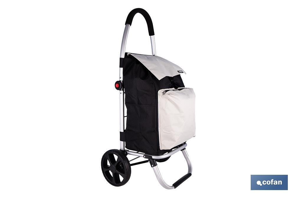 Carro de la compra plegable con 2 ruedas | Chasis de aluminio | Bolsa de 43 litros | Bolsillo para congelados | Disponible en varios colores - Cofan