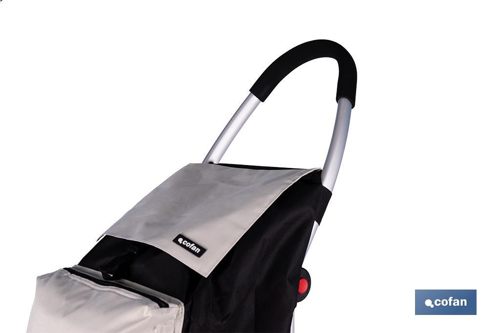 Carro de la compra plegable con 2 ruedas | Chasis de aluminio | Bolsa de 43 litros | Bolsillo para congelados | Disponible en varios colores - Cofan