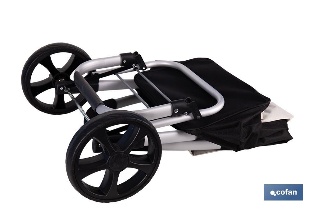 Carro de la compra plegable con 2 ruedas | Chasis de aluminio | Bolsa de 43 litros | Bolsillo para congelados | Disponible en varios colores - Cofan