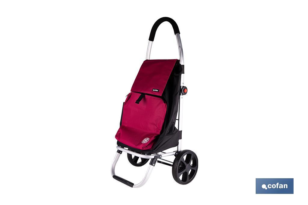 Carro de la compra plegable con 2 ruedas | Chasis de aluminio | Bolsa de 43 litros | Bolsillo para congelados | Disponible en varios colores - Cofan