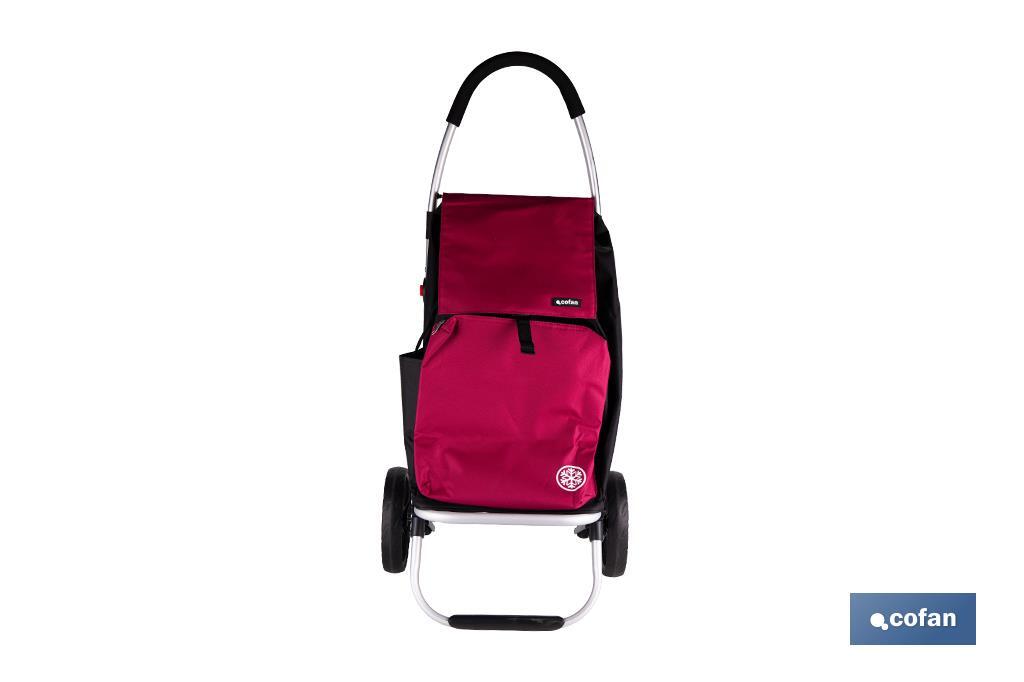 Carro de la compra plegable con 2 ruedas | Chasis de aluminio | Bolsa de 43 litros | Bolsillo para congelados | Disponible en varios colores - Cofan
