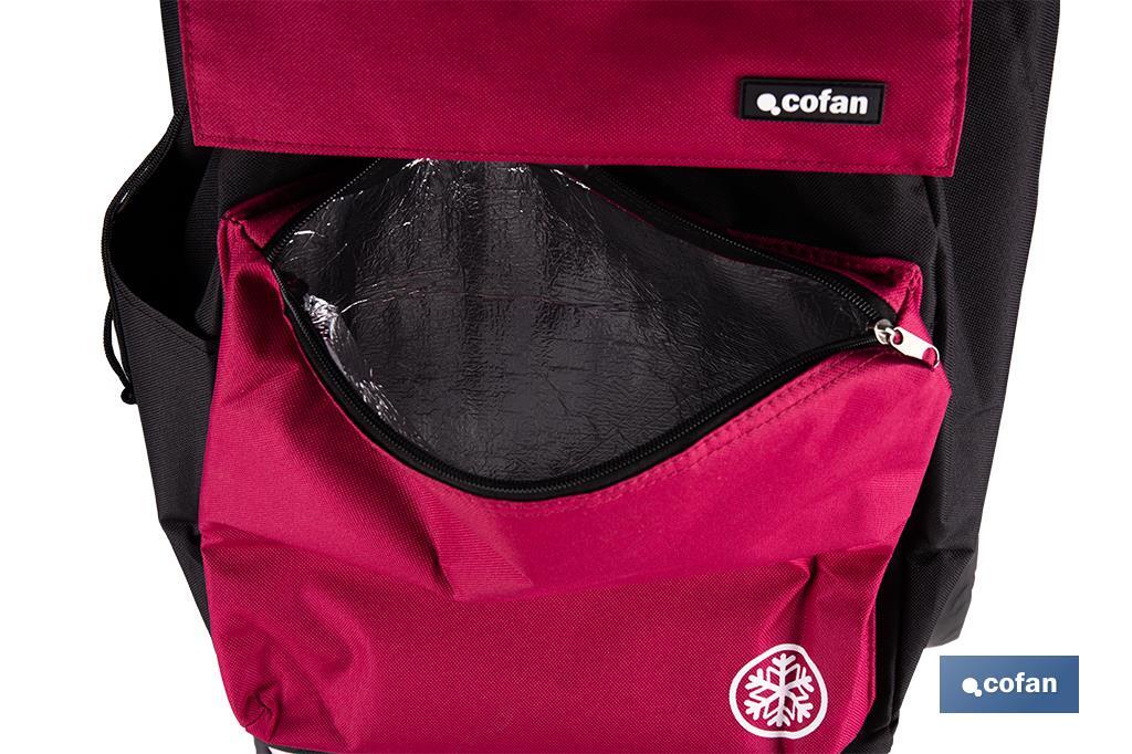 Carro de la compra plegable con 2 ruedas | Chasis de aluminio | Bolsa de 43 litros | Bolsillo para congelados | Disponible en varios colores - Cofan
