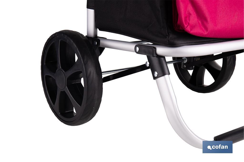 Carro de la compra plegable con 2 ruedas | Chasis de aluminio | Bolsa de 43 litros | Bolsillo para congelados | Disponible en varios colores - Cofan