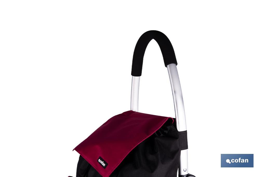 Carro de la compra plegable con 2 ruedas | Chasis de aluminio | Bolsa de 43 litros | Bolsillo para congelados | Disponible en varios colores - Cofan