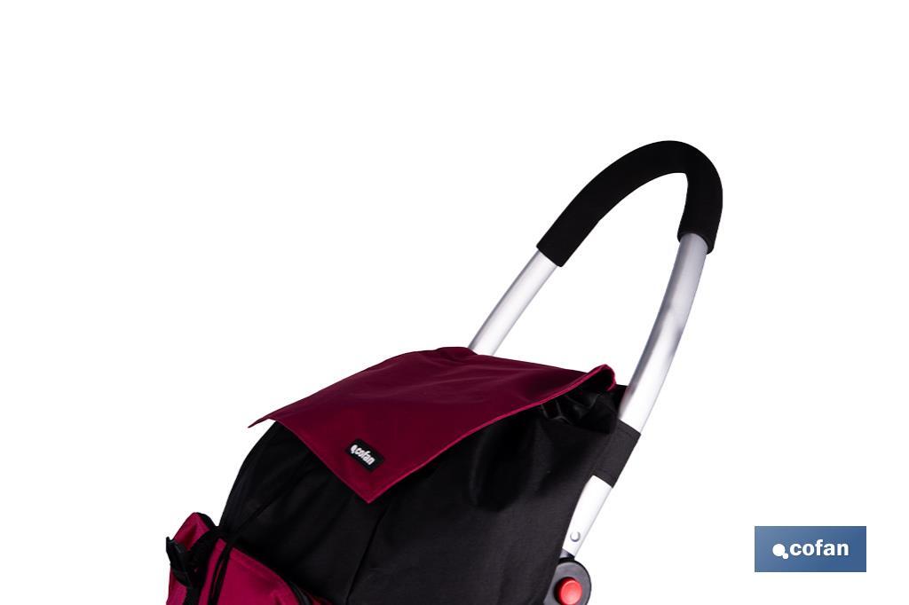 Carro de la compra plegable con 2 ruedas | Chasis de aluminio | Bolsa de 43 litros | Bolsillo para congelados | Disponible en varios colores - Cofan