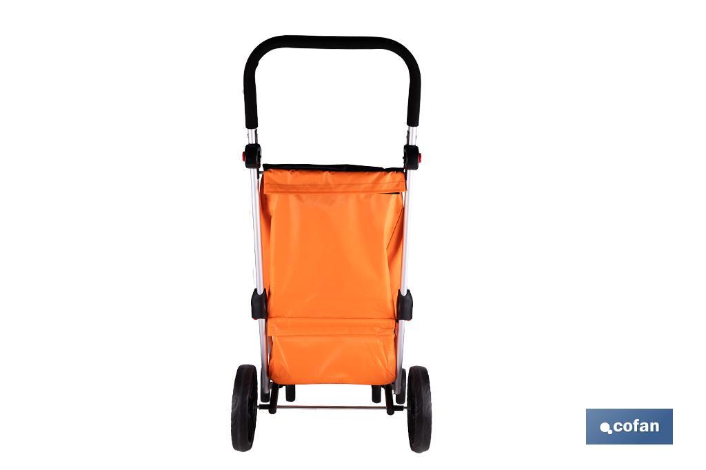 Carro de la compra plegable con 6 ruedas | Chasis de aluminio | Bolsa de 53 litros | Bolsillo para congelados | Mango ajustable | Disponible en varios colores - Cofan