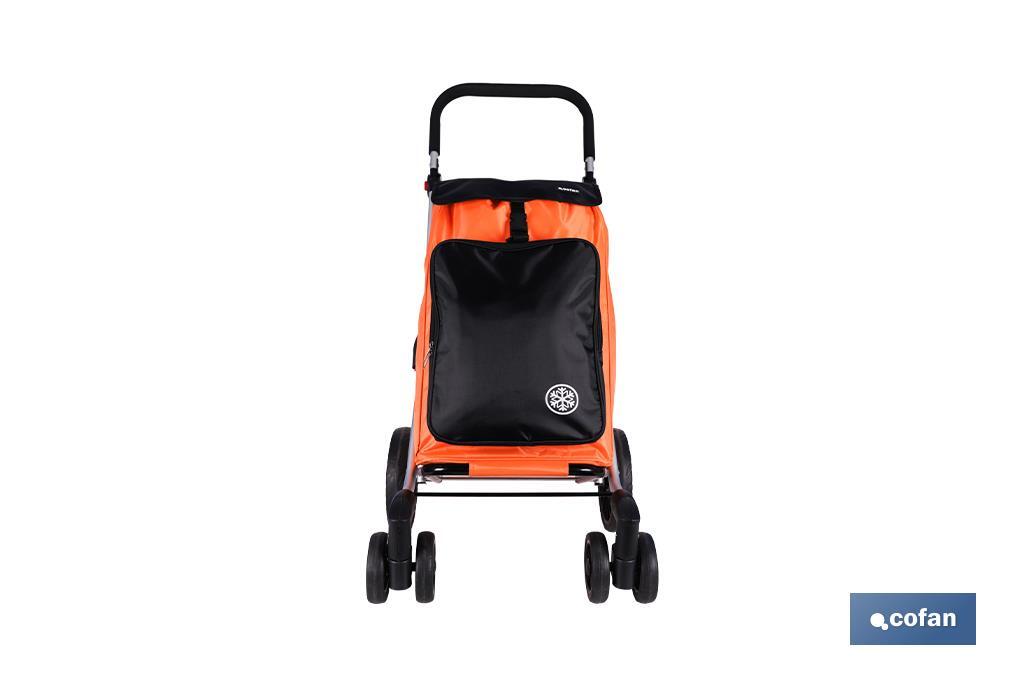 Carro de la compra plegable con 6 ruedas | Chasis de aluminio | Bolsa de 53 litros | Bolsillo para congelados | Mango ajustable | Disponible en varios colores - Cofan