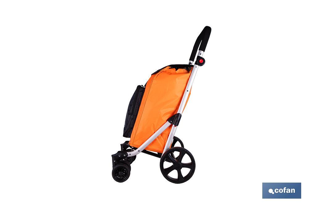 Carro de la compra plegable con 6 ruedas | Chasis de aluminio | Bolsa de 53 litros | Bolsillo para congelados | Mango ajustable | Disponible en varios colores - Cofan