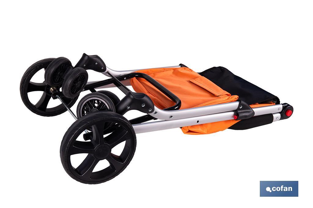 Carro de la compra plegable con 6 ruedas | Chasis de aluminio | Bolsa de 53 litros | Bolsillo para congelados | Mango ajustable | Disponible en varios colores - Cofan