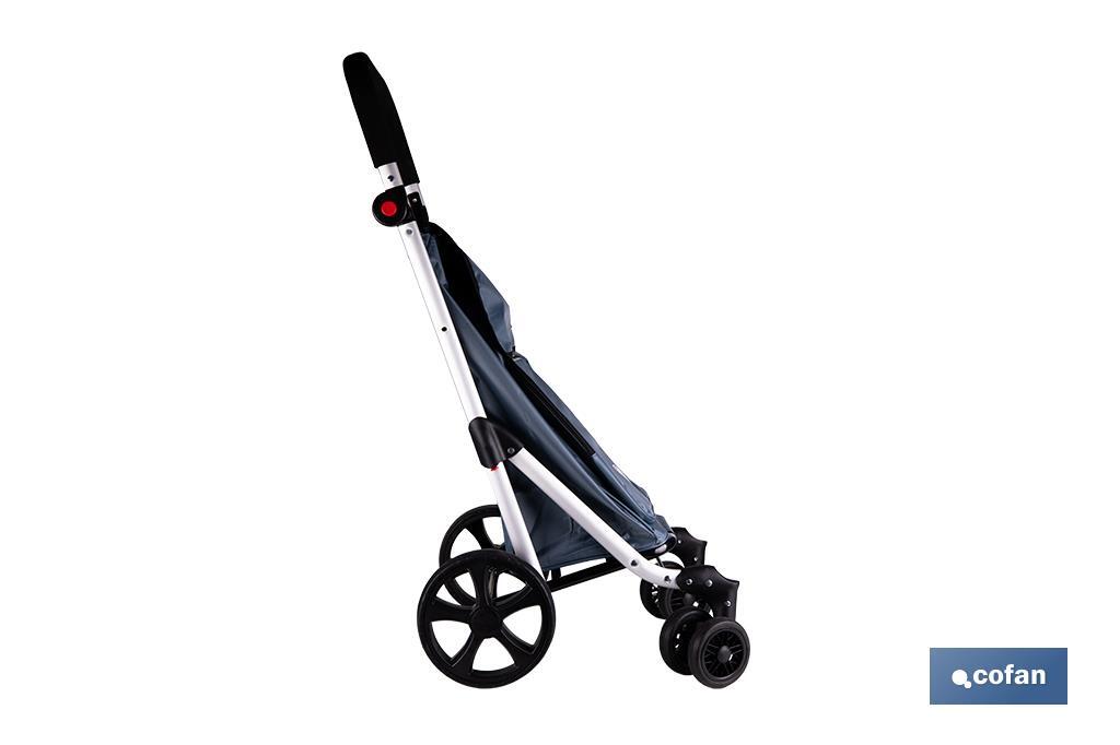 Carro de la compra plegable con 6 ruedas | Chasis de aluminio | Bolsa de 53 litros | Bolsillo para congelados | Mango ajustable | Disponible en varios colores - Cofan