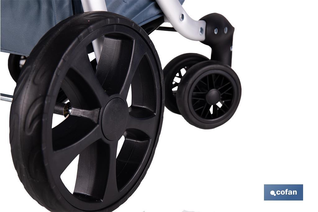 Carro de la compra plegable con 6 ruedas | Chasis de aluminio | Bolsa de 53 litros | Bolsillo para congelados | Mango ajustable | Disponible en varios colores - Cofan