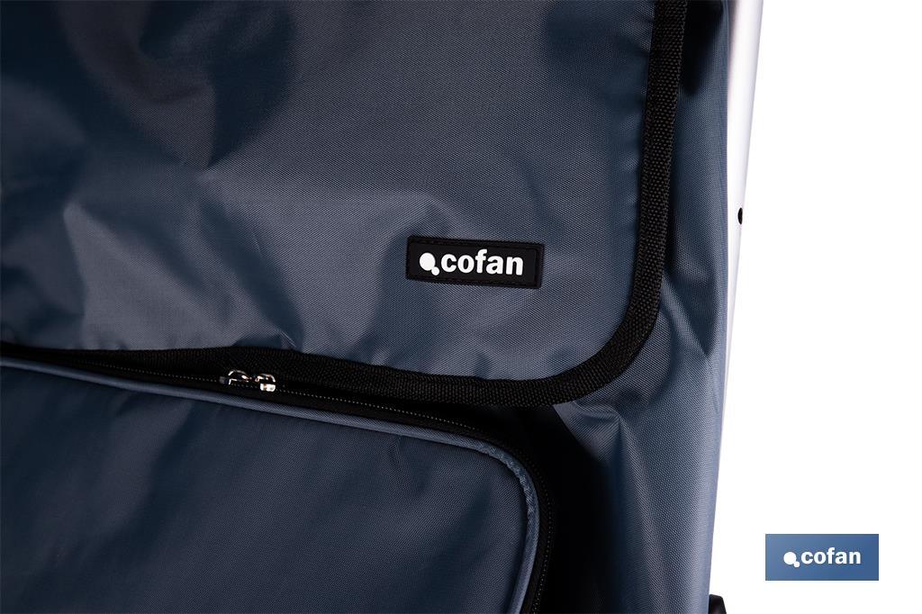 Carro de la compra plegable con 6 ruedas | Chasis de aluminio | Bolsa de 53 litros | Bolsillo para congelados | Mango ajustable | Disponible en varios colores - Cofan