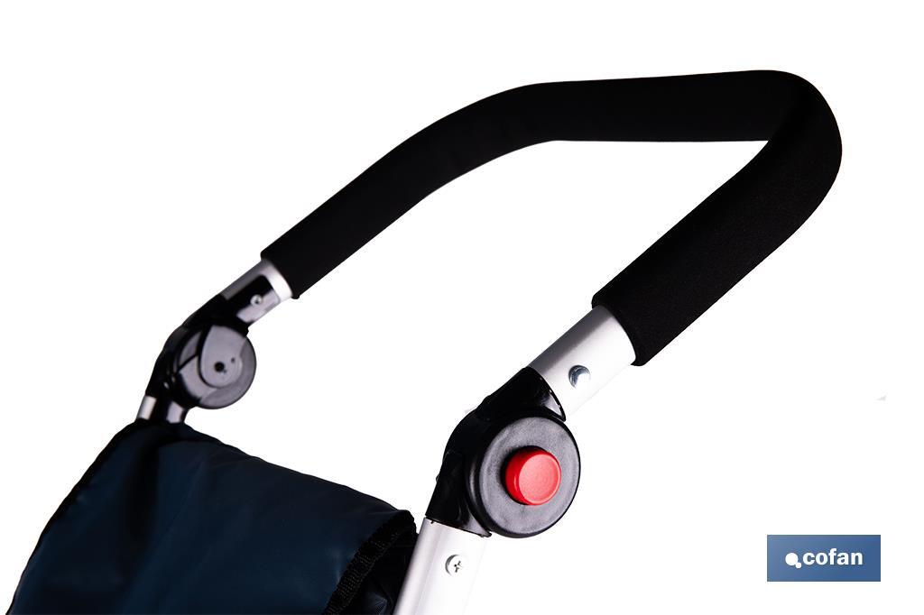 Carro de la compra plegable con 6 ruedas | Chasis de aluminio | Bolsa de 53 litros | Bolsillo para congelados | Mango ajustable | Disponible en varios colores - Cofan