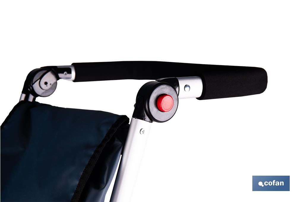 Carro de la compra plegable con 6 ruedas | Chasis de aluminio | Bolsa de 53 litros | Bolsillo para congelados | Mango ajustable | Disponible en varios colores - Cofan