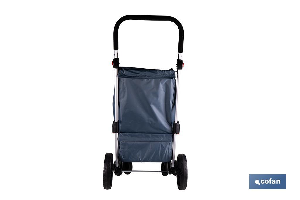 Carro de la compra plegable con 6 ruedas | Chasis de aluminio | Bolsa de 53 litros | Bolsillo para congelados | Mango ajustable | Disponible en varios colores - Cofan