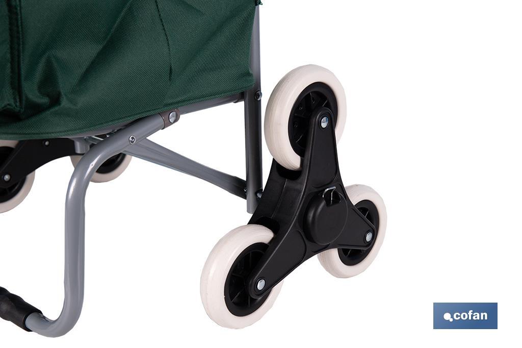 Carro de la compra con 6 ruedas | Diseño plegable | Sube escaleras | Bolsa de 42 litros | Bolsillo para congelados | Disponible en varios colores - Cofan