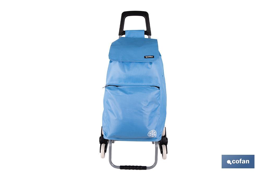 Carro de la compra con 6 ruedas | Diseño plegable | Sube escaleras | Bolsa de 42 litros | Bolsillo para congelados | Disponible en varios colores - Cofan