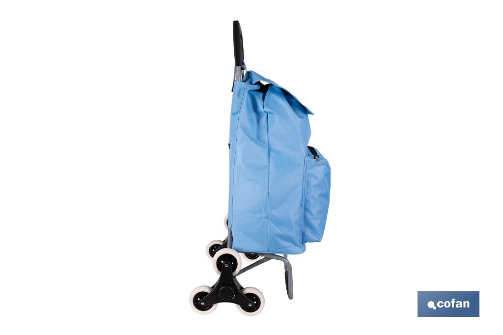 Carro de la compra con 6 ruedas | Diseño plegable | Sube escaleras | Bolsa de 42 litros | Bolsillo para congelados | Disponible en varios colores - Cofan