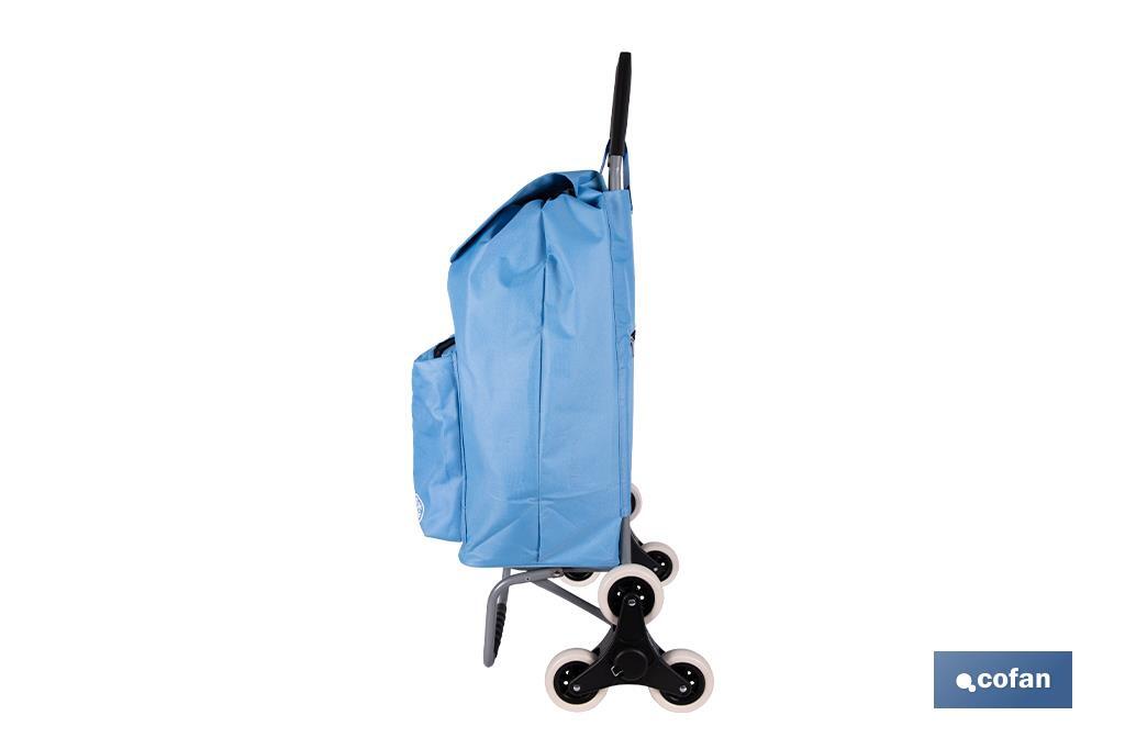 Carro de la compra con 6 ruedas | Diseño plegable | Sube escaleras | Bolsa de 42 litros | Bolsillo para congelados | Disponible en varios colores - Cofan