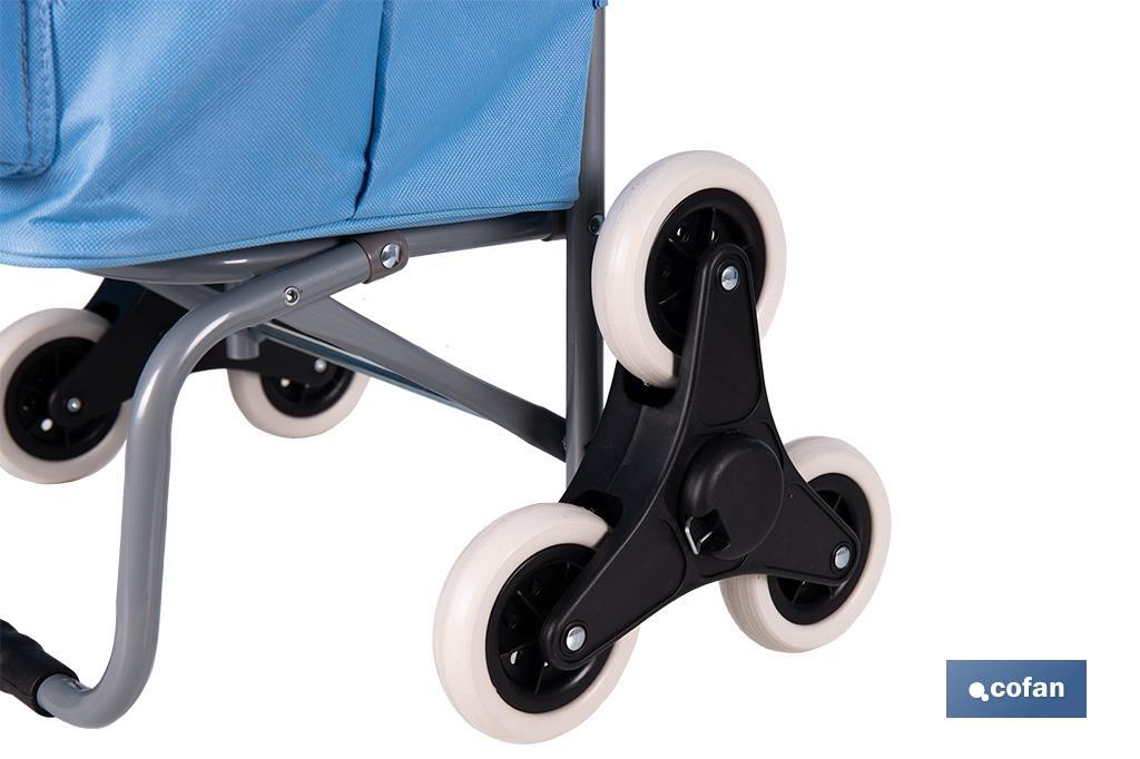 Carro de la compra con 6 ruedas | Diseño plegable | Sube escaleras | Bolsa de 42 litros | Bolsillo para congelados | Disponible en varios colores - Cofan