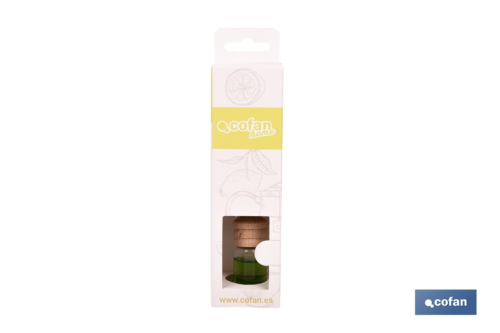 Ambientador de coche con aroma a té verde y lima | Tapón de madera - Cofan