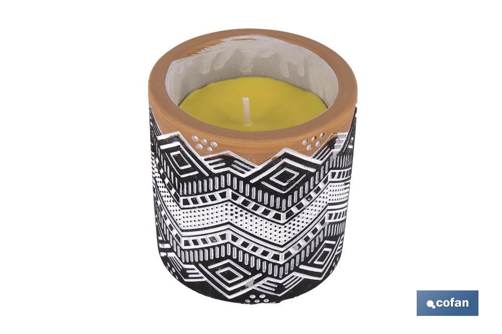 Velas Aromáticas de Citronela con aroma cítrico en recipiente decorativo | Duración de 35 horas - Cofan