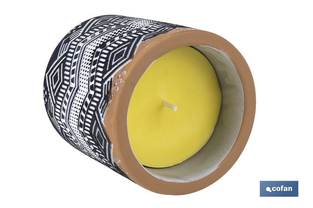 Velas Aromáticas de Citronela con aroma cítrico en recipiente decorativo | Duración de 35 horas - Cofan