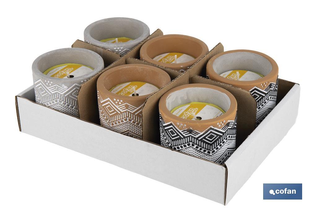 Velas Aromáticas de Citronela con aroma cítrico en recipiente decorativo | Duración de 35 horas - Cofan
