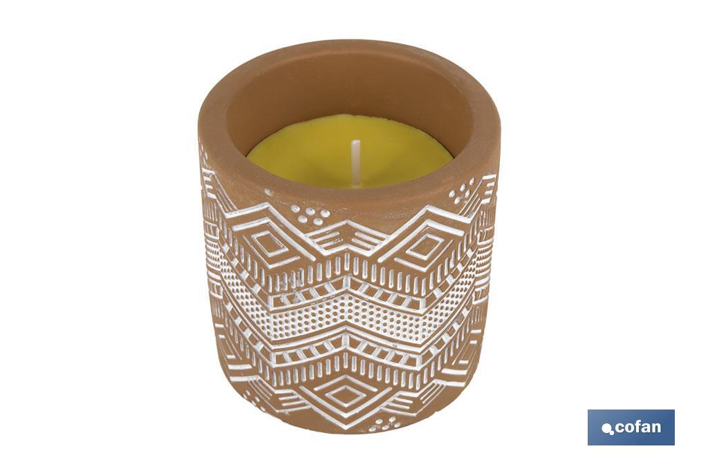 Velas Aromáticas de Citronela con aroma cítrico en recipiente decorativo | Duración de 35 horas - Cofan