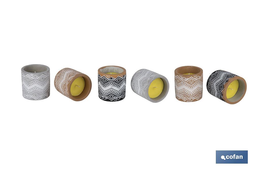 Velas Aromáticas de Citronela con aroma cítrico en recipiente decorativo | Duración de 35 horas - Cofan