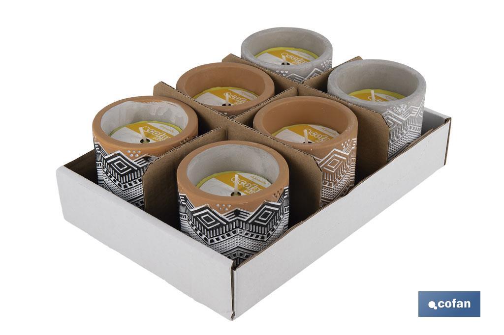 Velas Aromáticas de Citronela con aroma cítrico en recipiente decorativo | Duración de 35 horas - Cofan