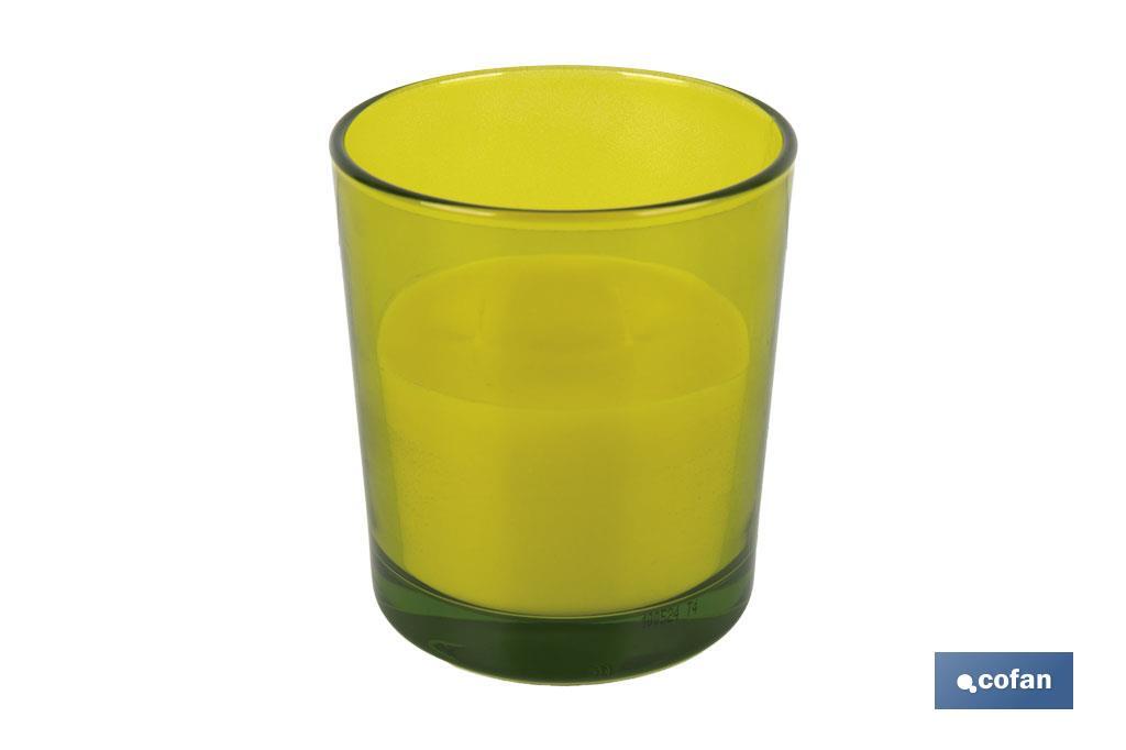 Velas Aromáticas de Citronela en Vasos de Colores | Protección Duradera durante 30 horas - Cofan