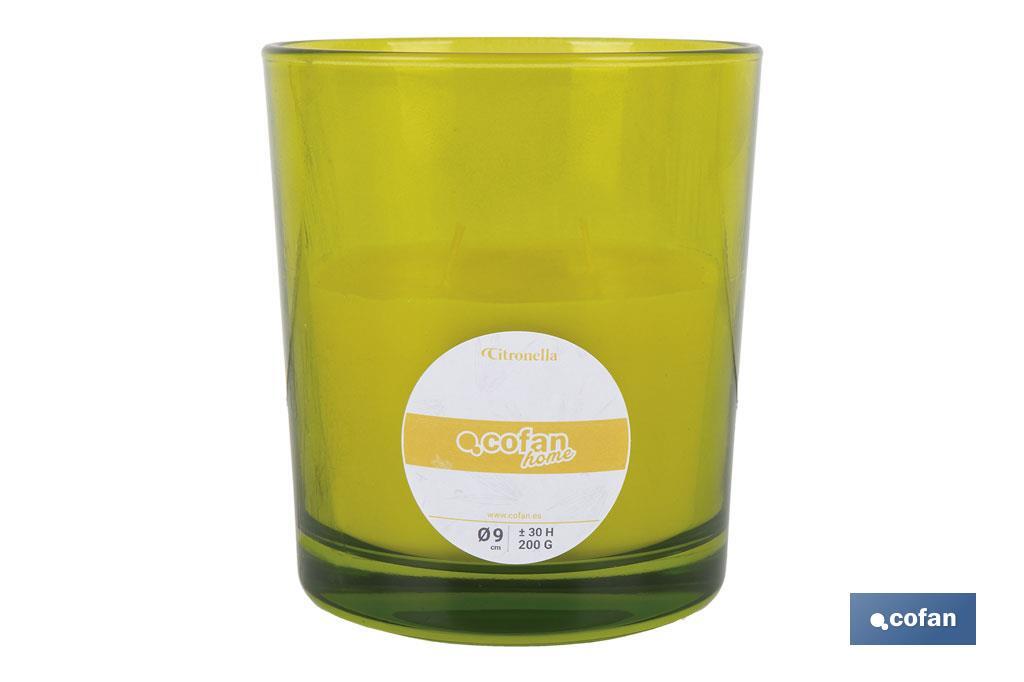 Velas Aromáticas de Citronela en Vasos de Colores | Protección Duradera durante 30 horas - Cofan
