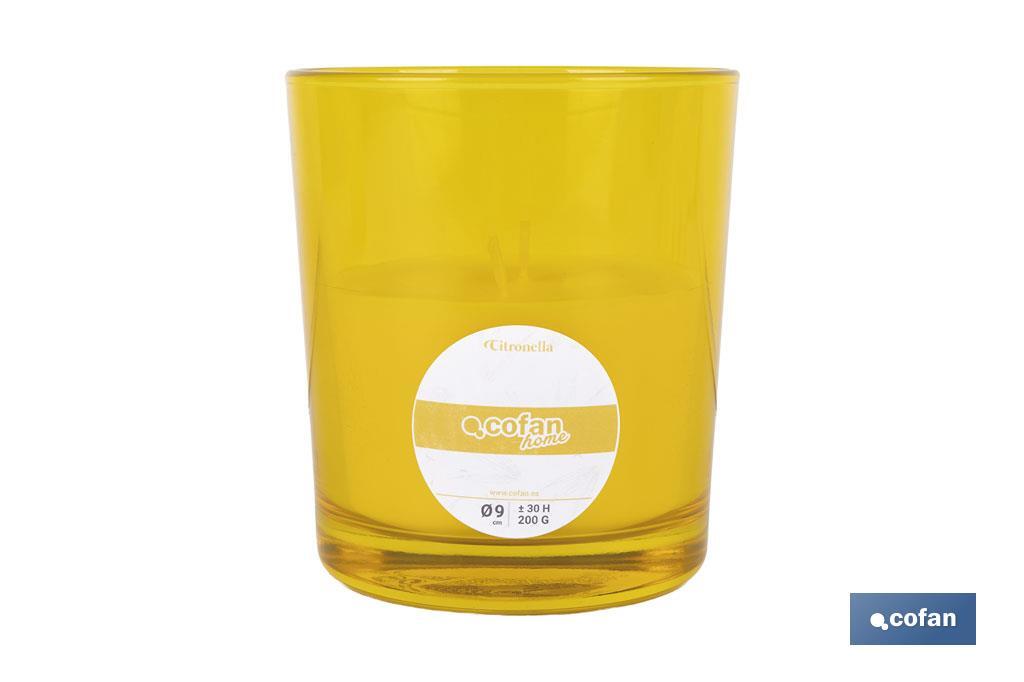 Velas Aromáticas de Citronela en Vasos de Colores | Protección Duradera durante 30 horas - Cofan