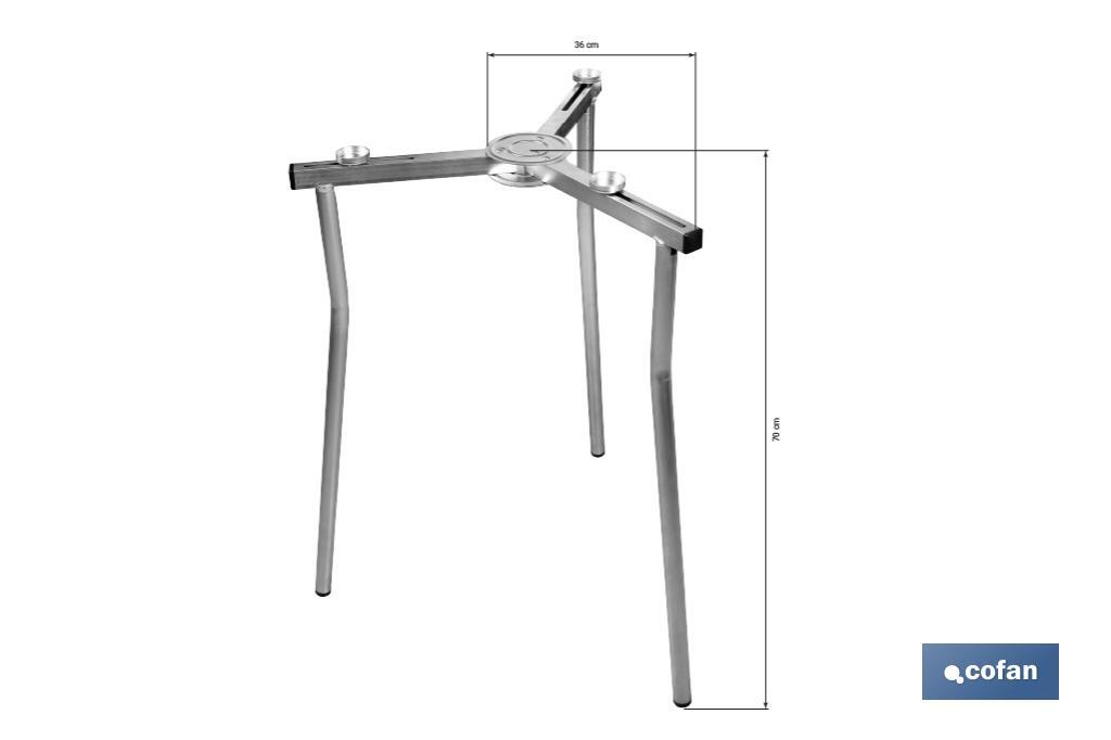 Cofan Tripé ajustável para fogão paelheiro | Altura máxima: 72 cm - Cofan