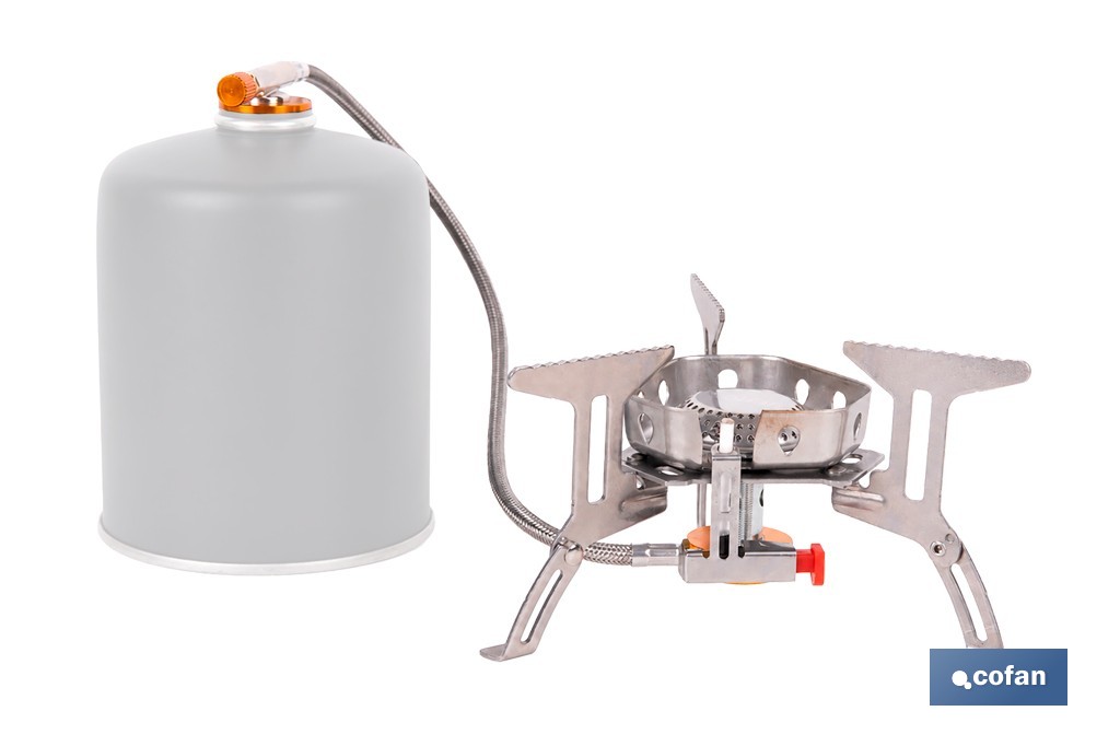 Hornillo de gas portátil y plegable con 3500W | Camping, senderismo y picnic - Cofan