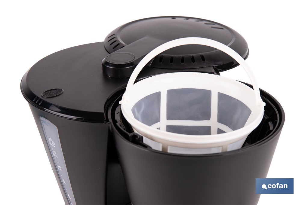 Cafetera eléctrica de goteo con jarra termo de 1,2 l | Potencia: 800 W, capacidad para 12 tazas | Filtro permanente - Cofan