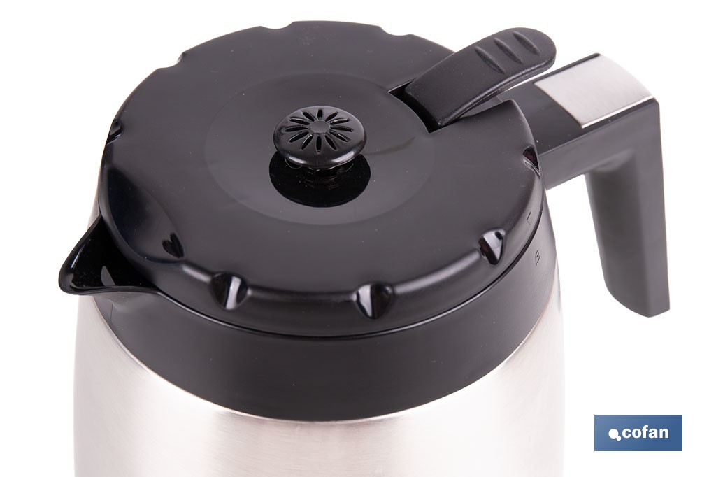 Cafetera eléctrica de goteo con jarra termo de 1,2 l | Potencia: 800 W, capacidad para 12 tazas | Filtro permanente - Cofan
