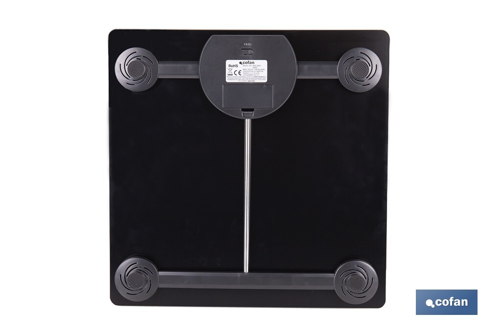 Báscula de baño digital | Plataforma de vidrio templado con pantalla LED | Medición precisa | Color: piedra - Cofan