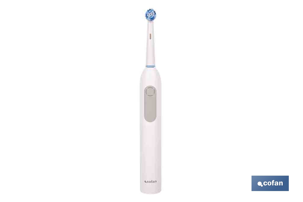 Cepillo de dientes eléctrico recargable | Color blanco con 3 modos de limpieza | Incluye 2 cabezales y estuche de viaje - Cofan