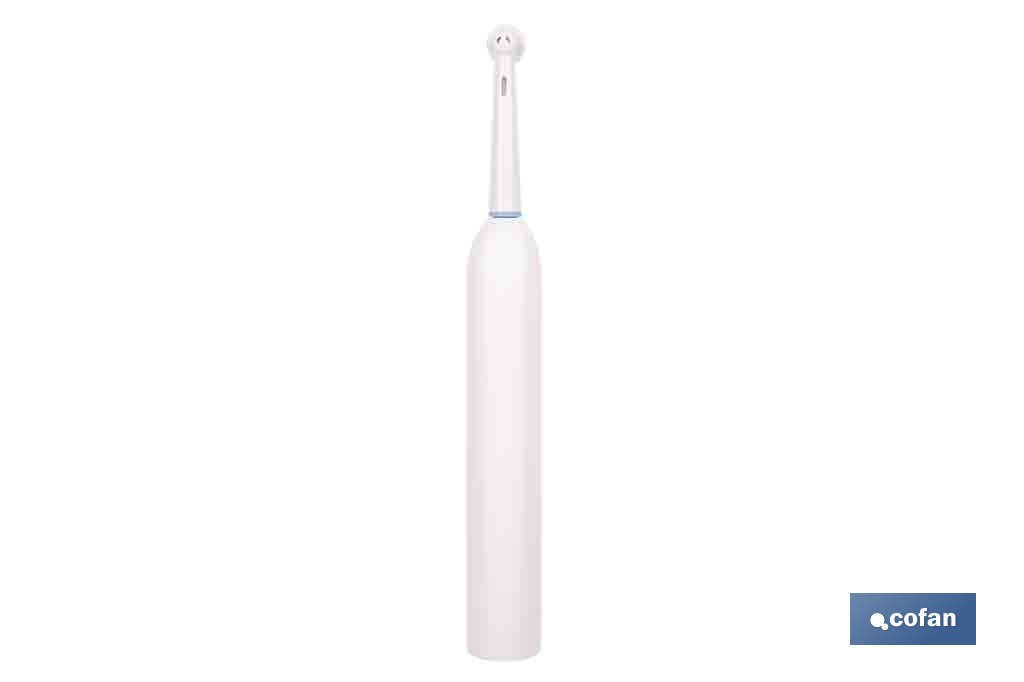 Cepillo de dientes eléctrico recargable | Color blanco con 3 modos de limpieza | Incluye 2 cabezales y estuche de viaje - Cofan