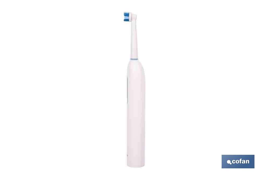 Cepillo de dientes eléctrico recargable | Color blanco con 3 modos de limpieza | Incluye 2 cabezales y estuche de viaje - Cofan