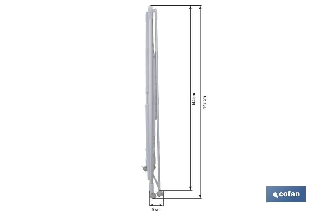 Tendedero eléctrico de torre | 4 ruedas con freno | 300 W de potencia | Tendedero portátil con secado rápido - Cofan