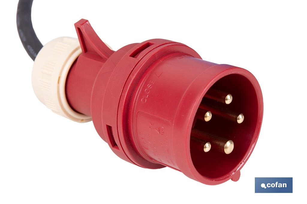 Calefactor eléctrico con enchufe industrial | Potencia: 5000 W | Función ventilador | Enchufe tipo trifásico (5 pines) | Protección IP24 - Cofan