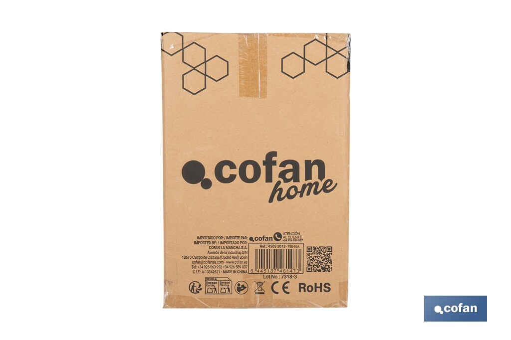 Calefactor eléctrico con enchufe industrial | Potencia: 5000 W | Función ventilador | Enchufe tipo trifásico (5 pines) | Protección IP24 - Cofan