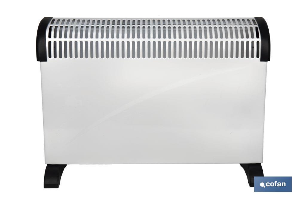 Convector radiante | Potencia: 2000 W | Termostato regulable | Seguridad antivuelco | Ideal para estancias medianas - Cofan